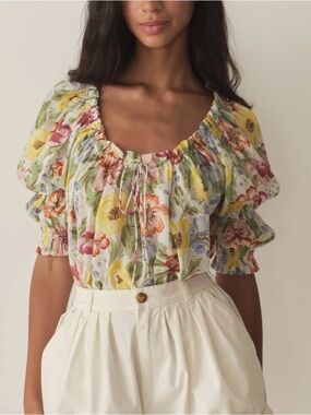 Doen INEZ TOP -- BLANC ANEMONE BLOOM